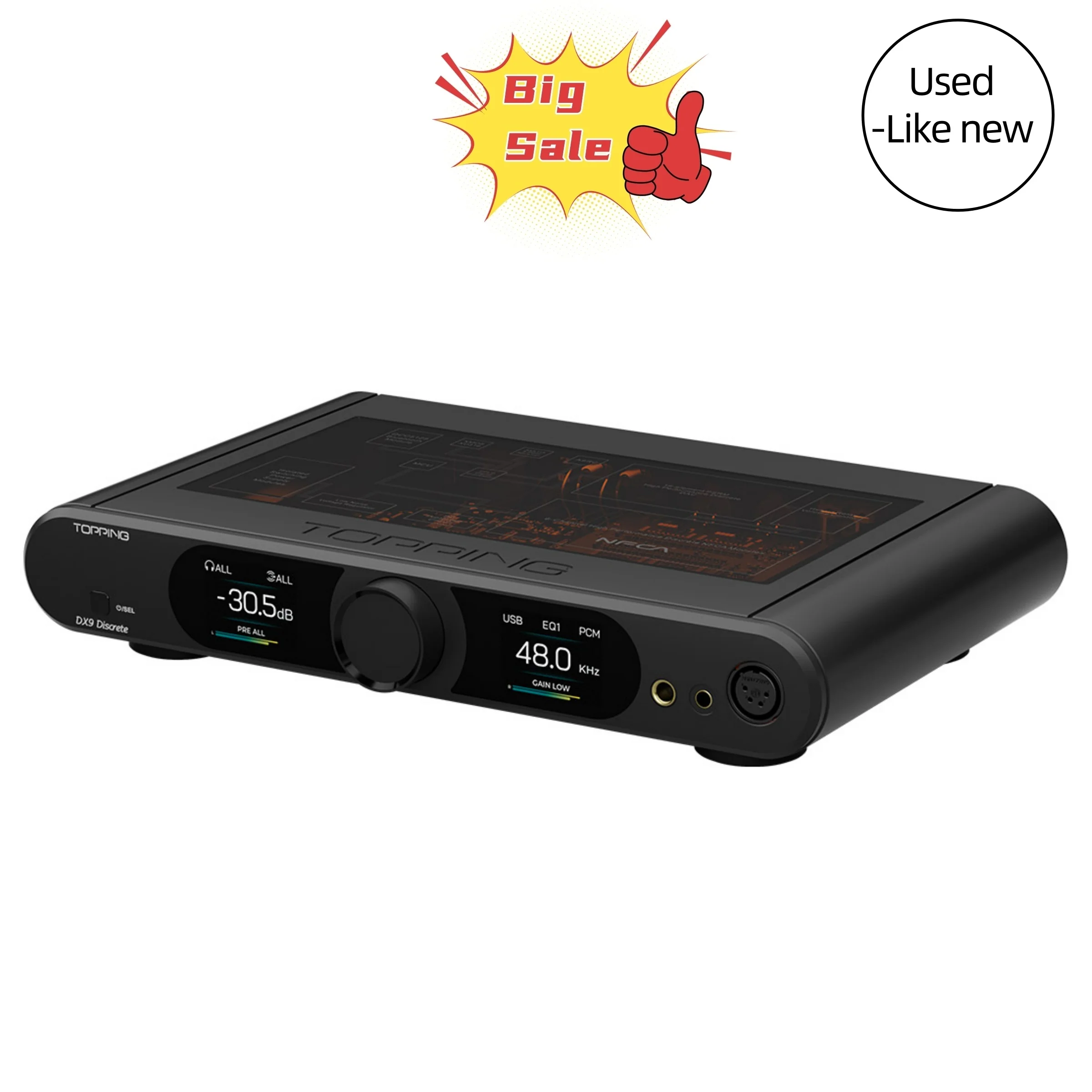 TOPPING DX9 Discrete Fully Balanced 1-Bit DAC & Headphone Amplifier(Used-Like New)